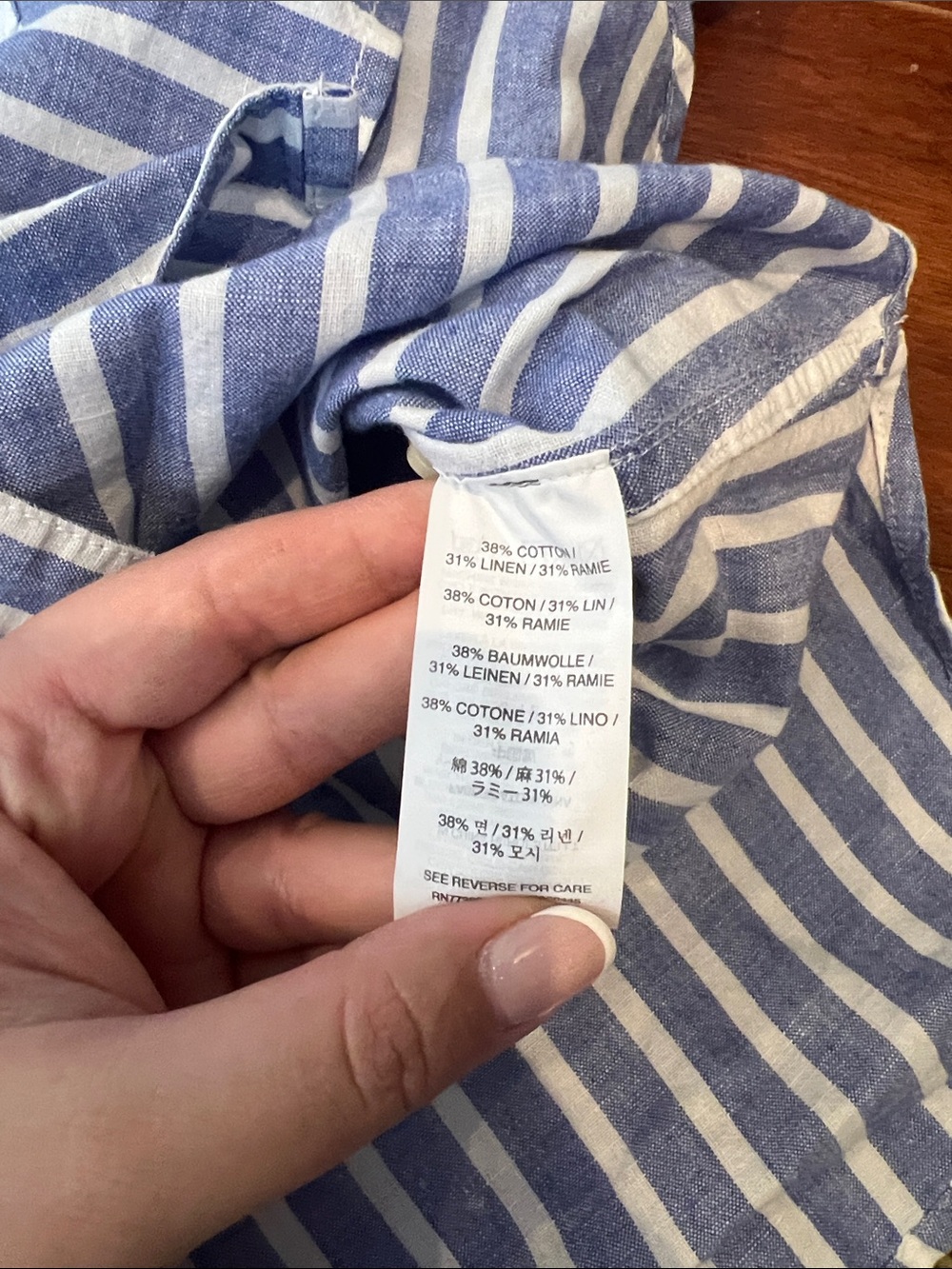 J. Crew Light Blue & White Striped Button-Up Linen Shirt - Picture 7 of 7